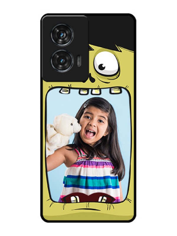 Custom Motorola G96 5G Custom Glass Phone Case - Cartoon Monster Back Case Design