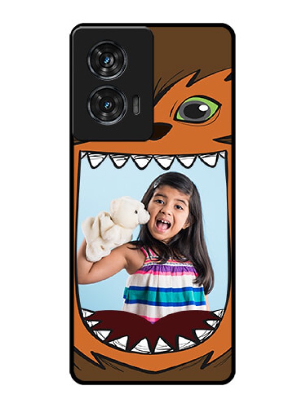 Custom Motorola G96 5G Custom Glass Phone Case - Owl Monster Back Case Design