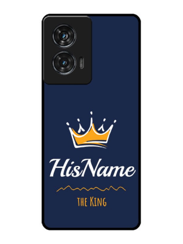 Custom Motorola G96 5G Custom Glass Phone Case - King With Name Design