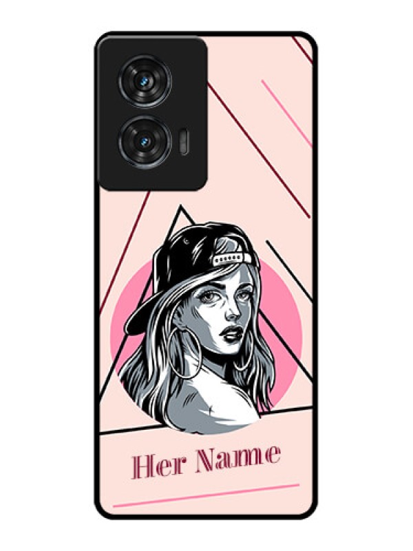 Custom Motorola G96 5G Custom Glass Phone Case - Rockstar Girl Design