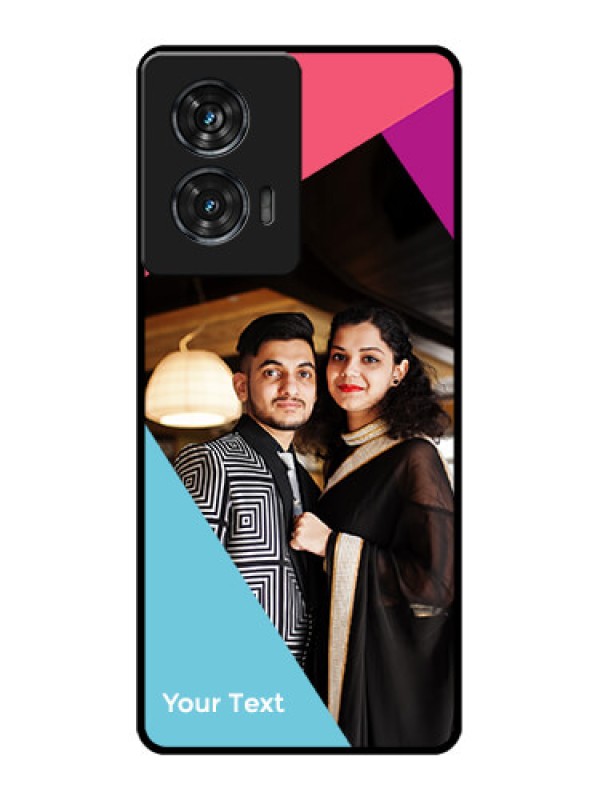 Custom Motorola G96 5G Custom Glass Phone Case - Stacked Triple Colour Design