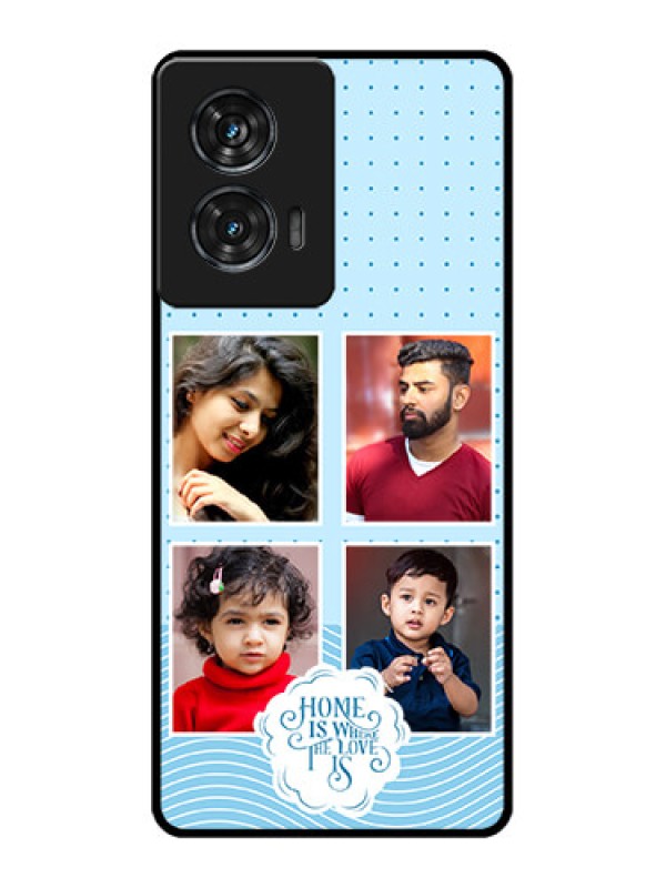 Custom Motorola G96 5G Custom Glass Phone Case - Cute Love Quote With 4 Pic Upload Design