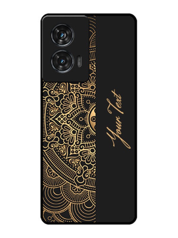 Custom Motorola G96 5G Custom Glass Phone Case - Mandala Art With Custom Text Design