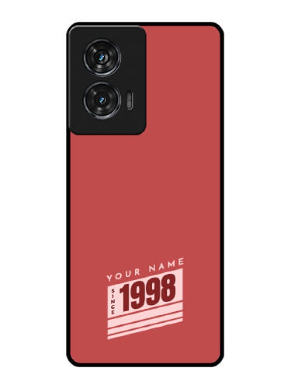 Custom Motorola G96 5G Custom Glass Phone Case - Red Custom Year Of Birth Design