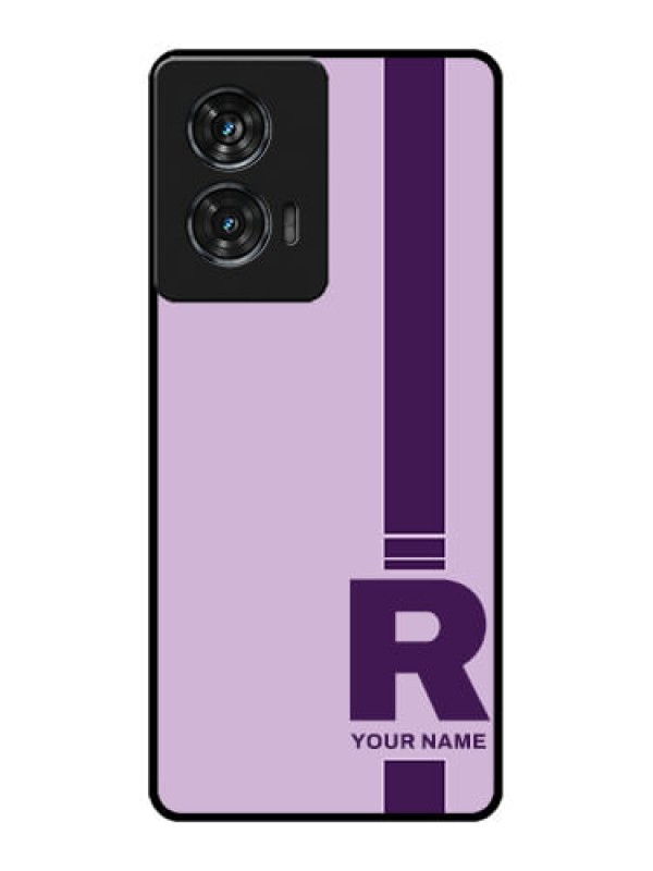 Custom Motorola G96 5G Custom Glass Phone Case - Simple Dual Tone Stripe With Name Design
