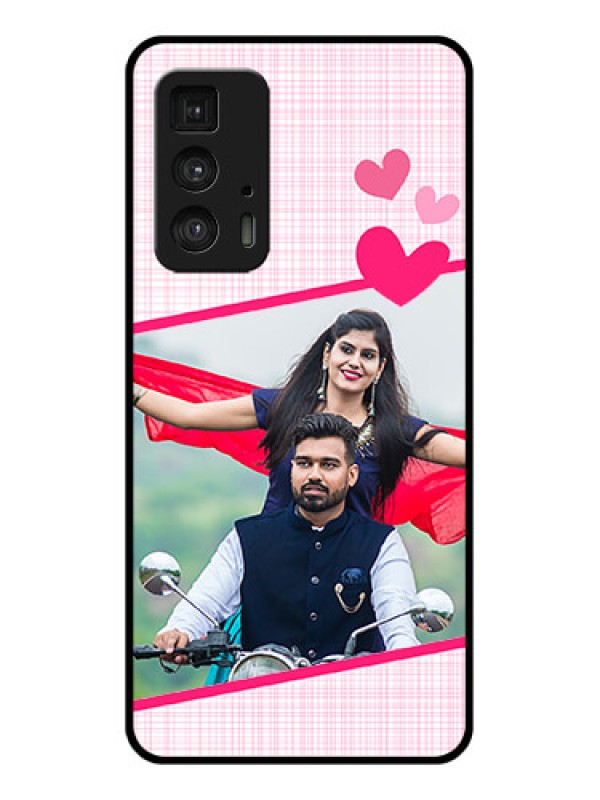 Custom Motorola Moto Edge 20 Pro Custom Glass Phone Case - Love Shape Heart Design