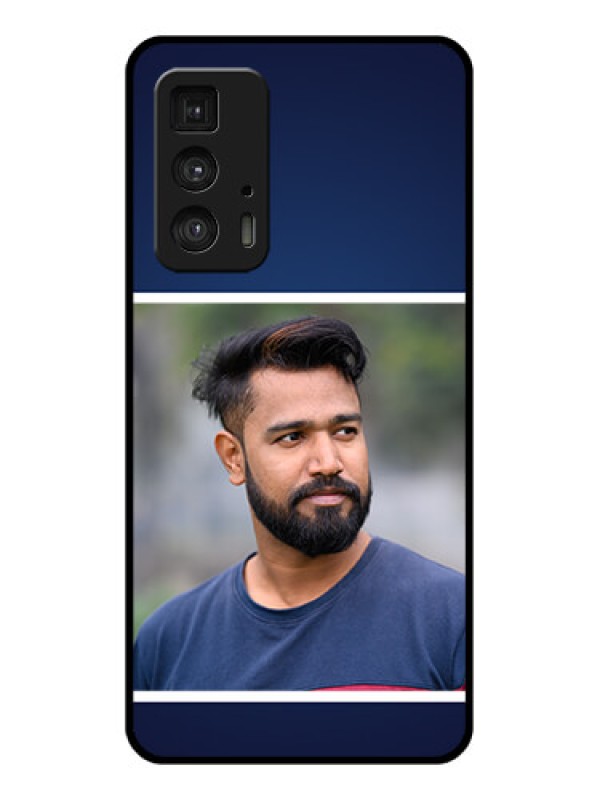 Custom Motorola Moto Edge 20 Pro Custom Glass Phone Case - Simple Royal Blue Design