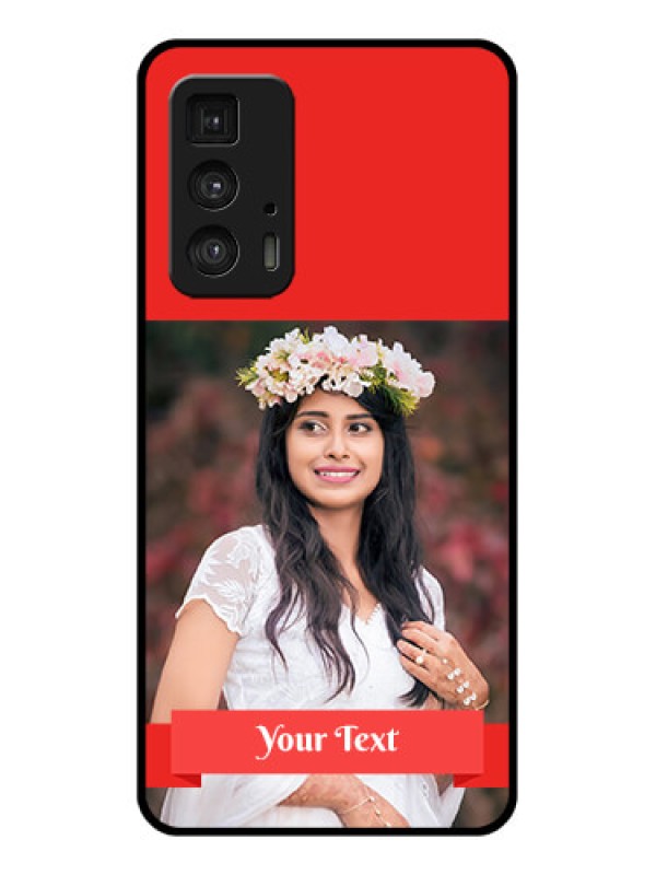 Custom Motorola Moto Edge 20 Pro Custom Glass Phone Case - Simple Red Color Design