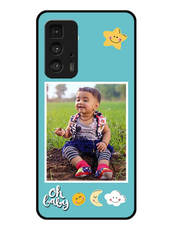 Custom Motorola Moto Edge 20 Pro Custom Glass Phone Case - Smiley Kids Stars Design