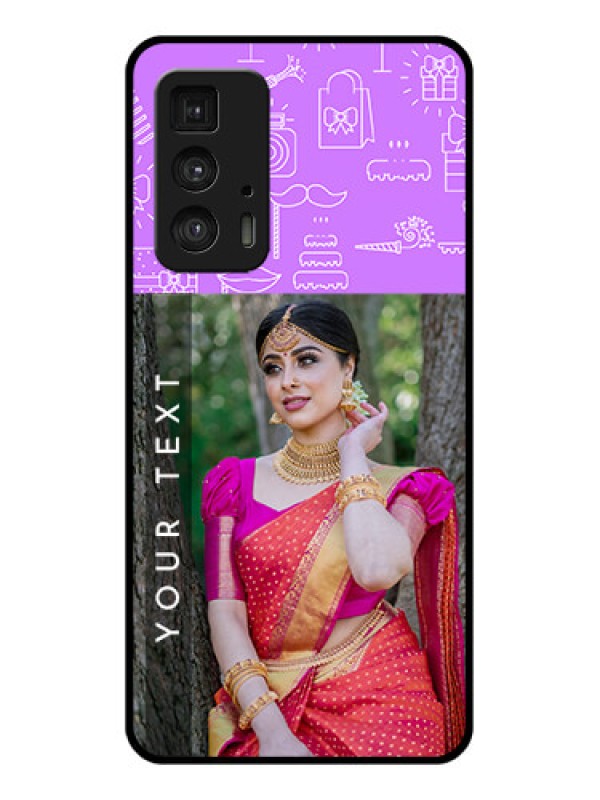 Custom Motorola Moto Edge 20 Pro Custom Glass Phone Case - Birthday Icons Design