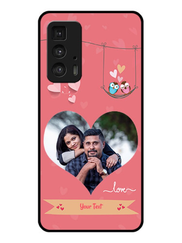 Custom Motorola Moto Edge 20 Pro Custom Glass Phone Case - Peach Color Love Design