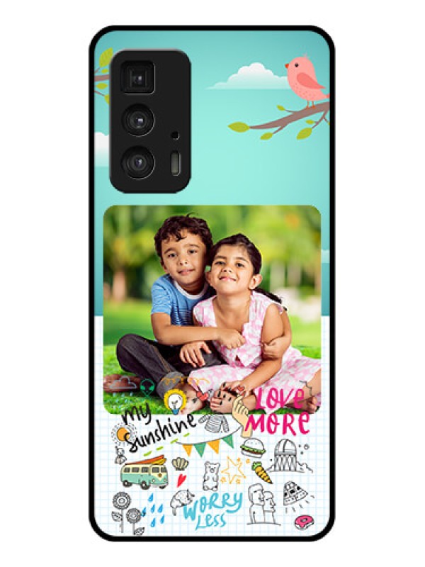 Custom Motorola Moto Edge 20 Pro Custom Glass Phone Case - Doodle Love Design