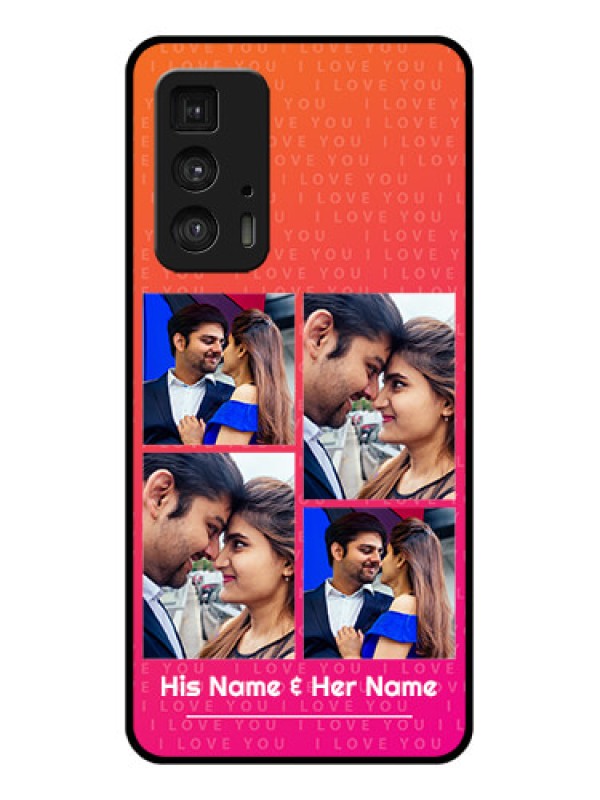 Custom Motorola Moto Edge 20 Pro Custom Glass Phone Case - I Love You Pink Design