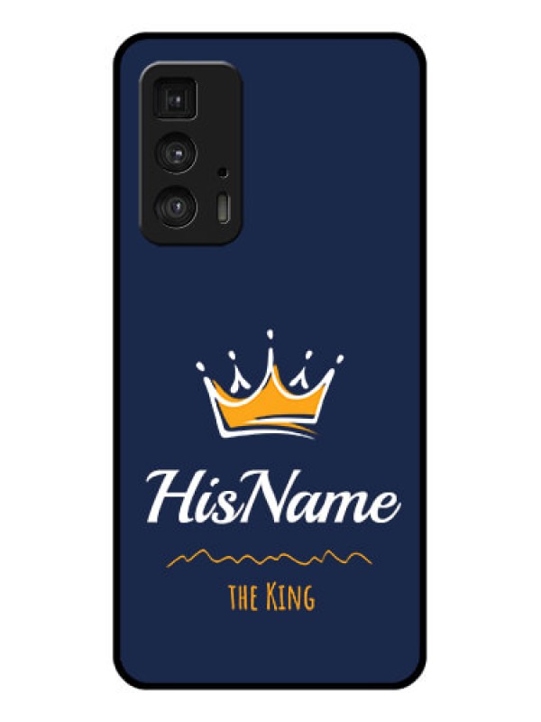 Custom Motorola Moto Edge 20 Pro Custom Glass Phone Case - King With Name Design