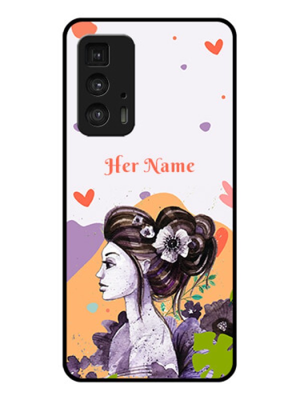 Custom Motorola Moto Edge 20 Pro Custom Glass Phone Case - Woman And Nature Design