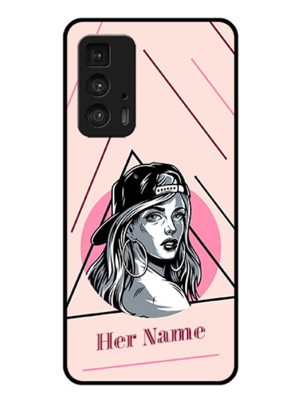 Custom Motorola Moto Edge 20 Pro Custom Glass Phone Case - Rockstar Girl Design