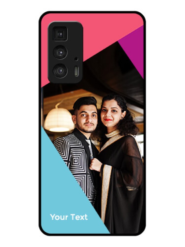 Custom Motorola Moto Edge 20 Pro Custom Glass Phone Case - Stacked Triple Colour Design