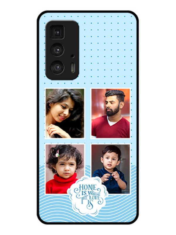 Custom Motorola Moto Edge 20 Pro Custom Glass Phone Case - Cute Love Quote With 4 Pic Upload Design