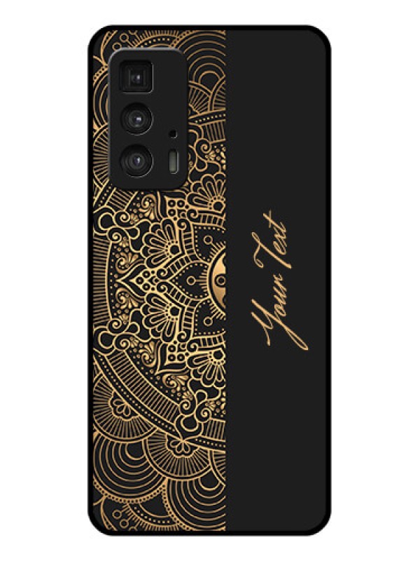 Custom Motorola Moto Edge 20 Pro Custom Glass Phone Case - Mandala Art With Custom Text Design