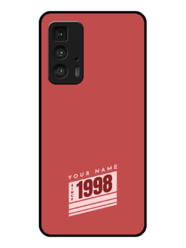 Custom Motorola Moto Edge 20 Pro Custom Glass Phone Case - Red Custom Year Of Birth Design
