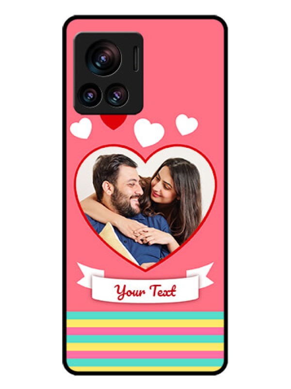 Custom Motorola Moto Edge 30 Ultra Custom Glass Phone Case - Love Shapes Doodle Design