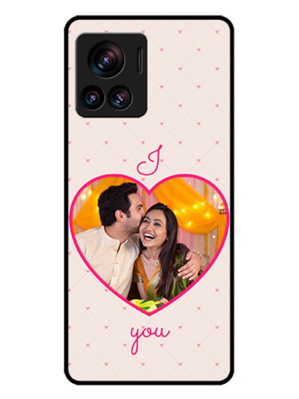 Custom Motorola Moto Edge 30 Ultra Custom Glass Phone Case - Heart Shape Design
