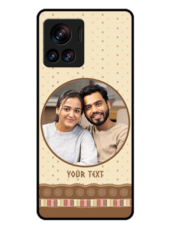 Custom Motorola Moto Edge 30 Ultra Custom Glass Phone Case - Brown Dotted Mobile Case Design