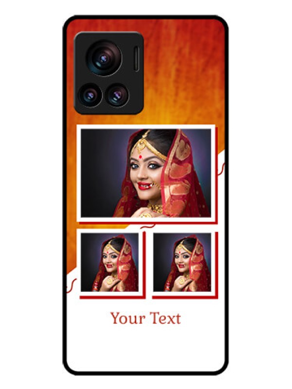 Custom Motorola Moto Edge 30 Ultra Custom Glass Phone Case - Wedding Memories Design