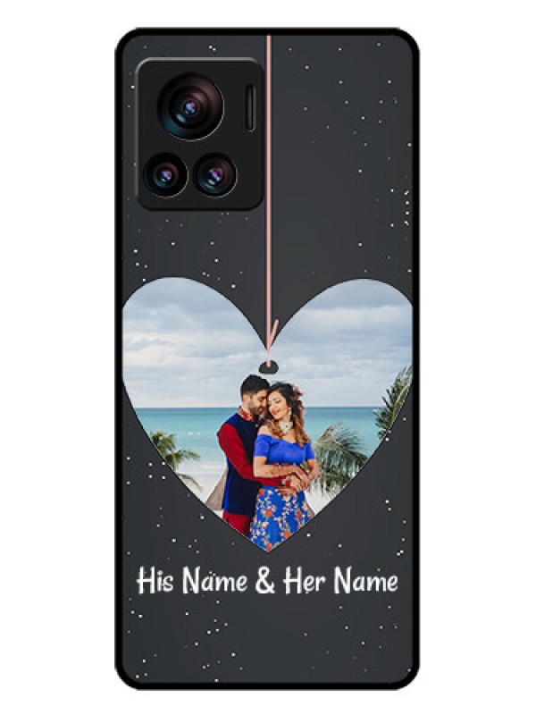Custom Motorola Moto Edge 30 Ultra Custom Glass Phone Case - Hanging Heart Design