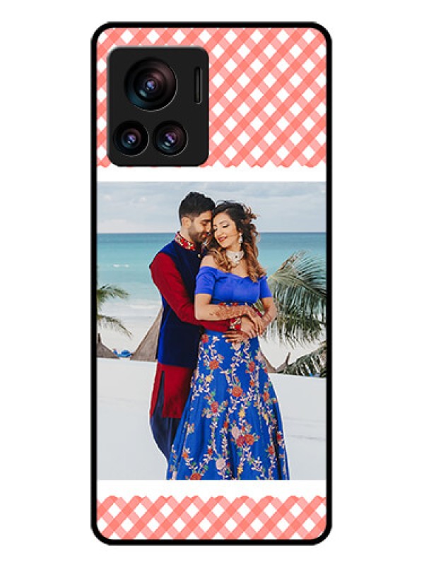 Custom Motorola Moto Edge 30 Ultra Custom Glass Phone Case - Pink Pattern Design