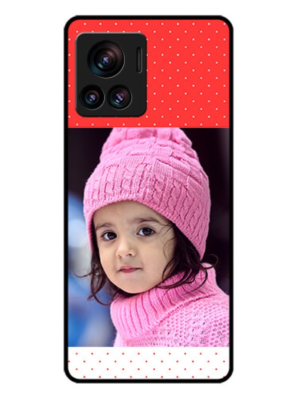 Custom Motorola Moto Edge 30 Ultra Custom Glass Phone Case - Red Pattern Design