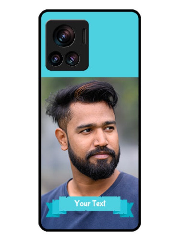 Custom Motorola Moto Edge 30 Ultra Custom Glass Phone Case - Blue Color Design