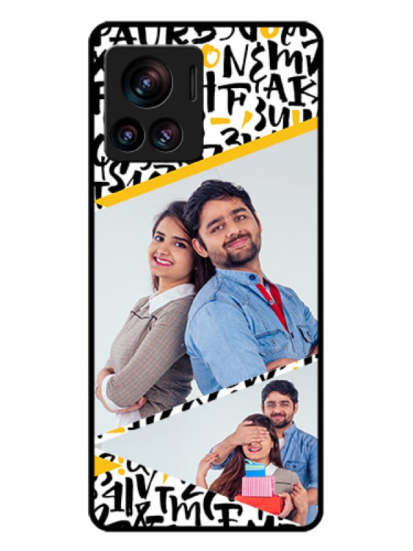 Custom Motorola Moto Edge 30 Ultra Custom Glass Phone Case - Letters Pattern Design
