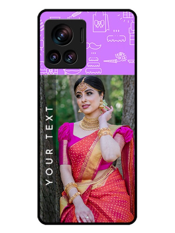 Custom Motorola Moto Edge 30 Ultra Custom Glass Phone Case - Birthday Icons Design