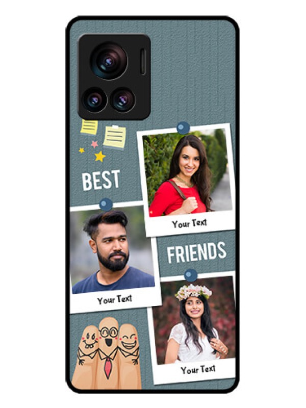 Custom Motorola Moto Edge 30 Ultra Custom Glass Phone Case - Sticky Frames And Friendship Design