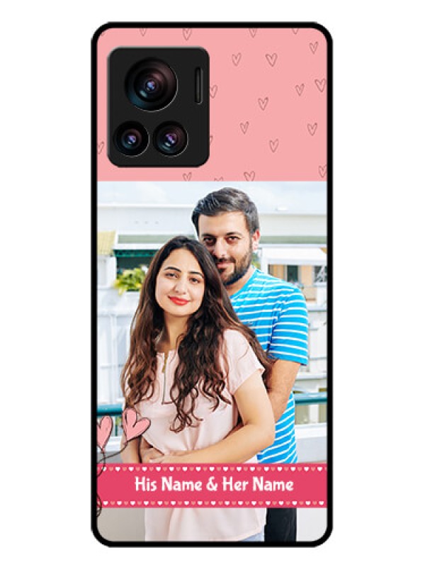 Custom Motorola Moto Edge 30 Ultra Custom Glass Phone Case - Love Design Peach Color