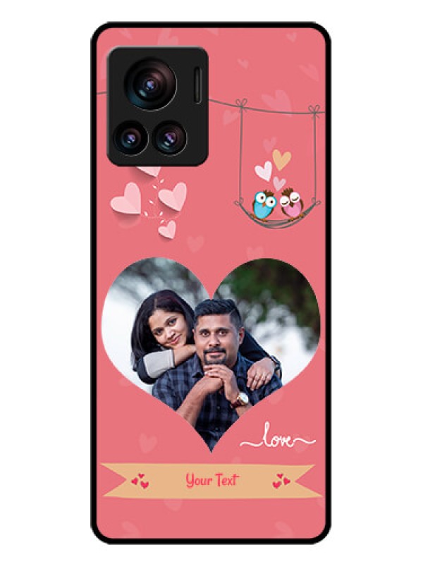 Custom Motorola Moto Edge 30 Ultra Custom Glass Phone Case - Peach Color Love Design