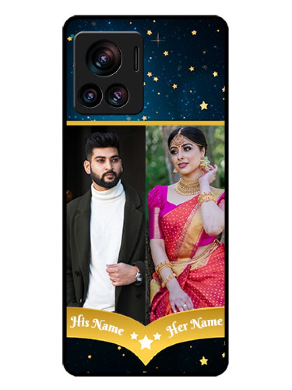 Custom Motorola Moto Edge 30 Ultra Custom Glass Phone Case - Galaxy Stars Backdrop Design