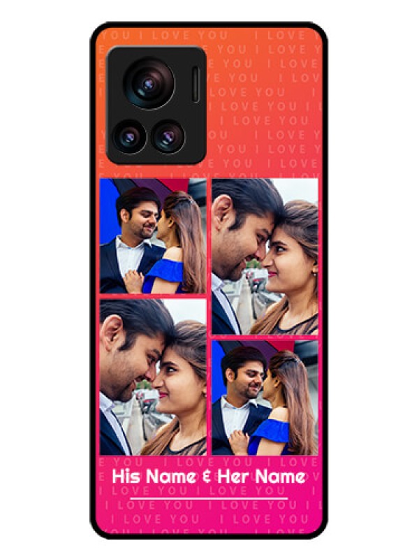 Custom Motorola Moto Edge 30 Ultra Custom Glass Phone Case - I Love You Pink Design