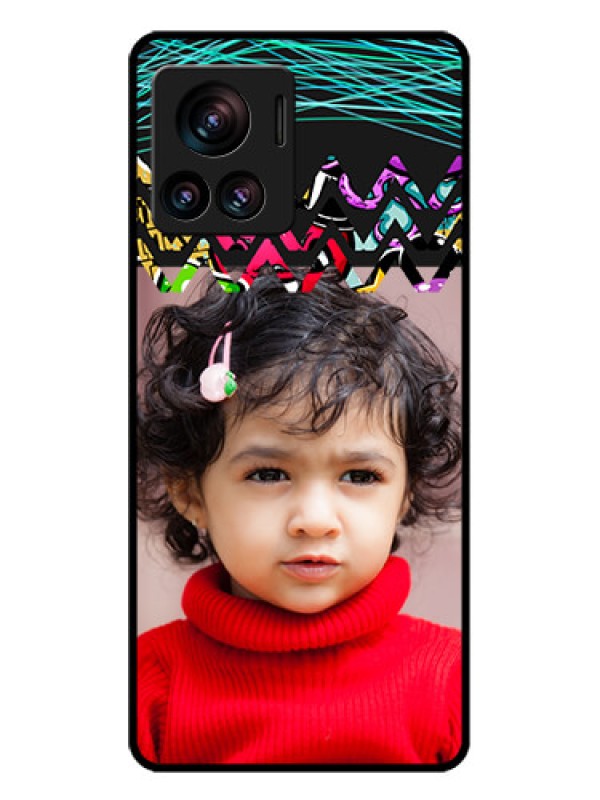 Custom Motorola Moto Edge 30 Ultra Custom Glass Phone Case - Neon Abstract Design