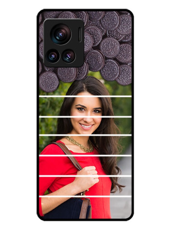 Custom Motorola Moto Edge 30 Ultra Custom Glass Phone Case - With Oreo Biscuit Design