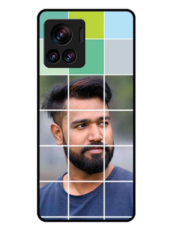 Custom Motorola Moto Edge 30 Ultra Custom Glass Phone Case - With White Box Pattern