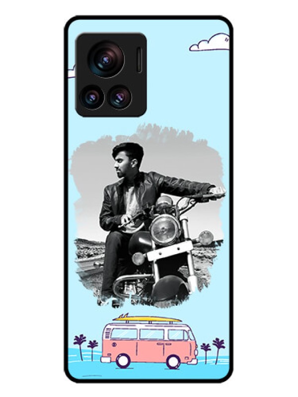 Custom Motorola Moto Edge 30 Ultra Custom Glass Phone Case - Travel & Adventure Design