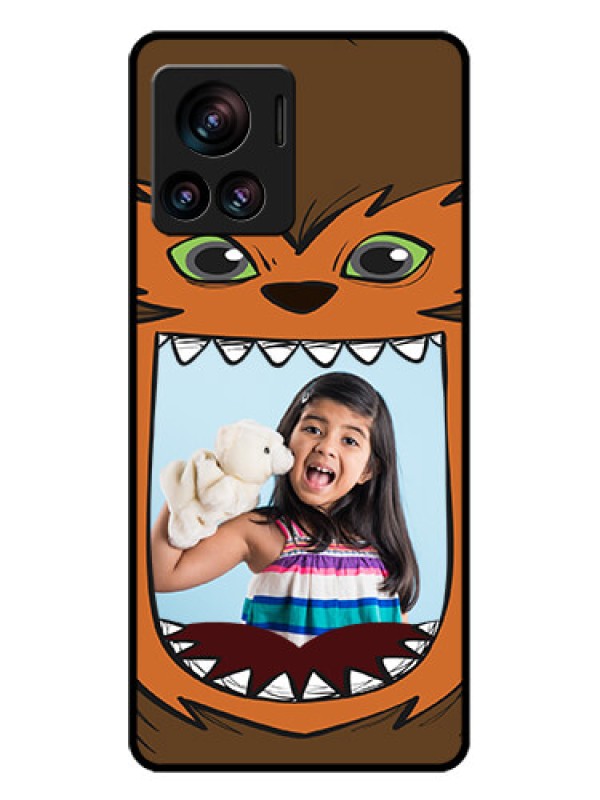 Custom Motorola Moto Edge 30 Ultra Custom Glass Phone Case - Owl Monster Back Case Design
