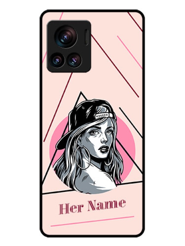 Custom Motorola Moto Edge 30 Ultra Custom Glass Phone Case - Rockstar Girl Design