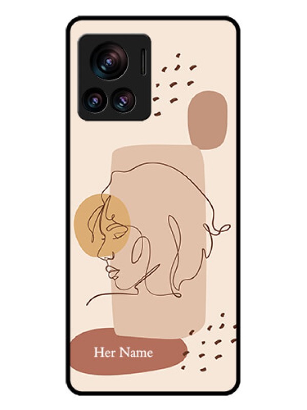 Custom Motorola Moto Edge 30 Ultra Custom Glass Phone Case - Calm Woman Line Art Design