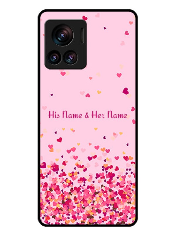 Custom Motorola Moto Edge 30 Ultra Custom Glass Phone Case - Floating Hearts Design