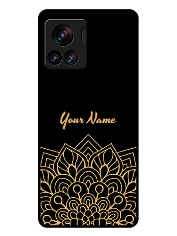Custom Motorola Moto Edge 30 Ultra Custom Glass Phone Case - Golden Mandala Design