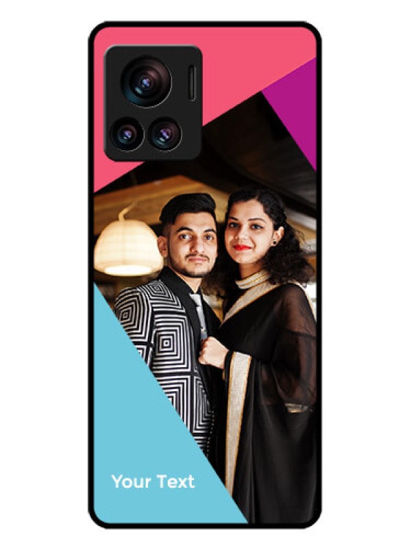 Custom Motorola Moto Edge 30 Ultra Custom Glass Phone Case - Stacked Triple Colour Design