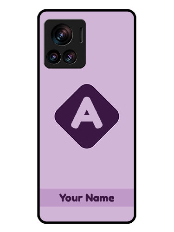 Custom Motorola Moto Edge 30 Ultra Custom Glass Phone Case - Custom Letter In Curved Badge Design
